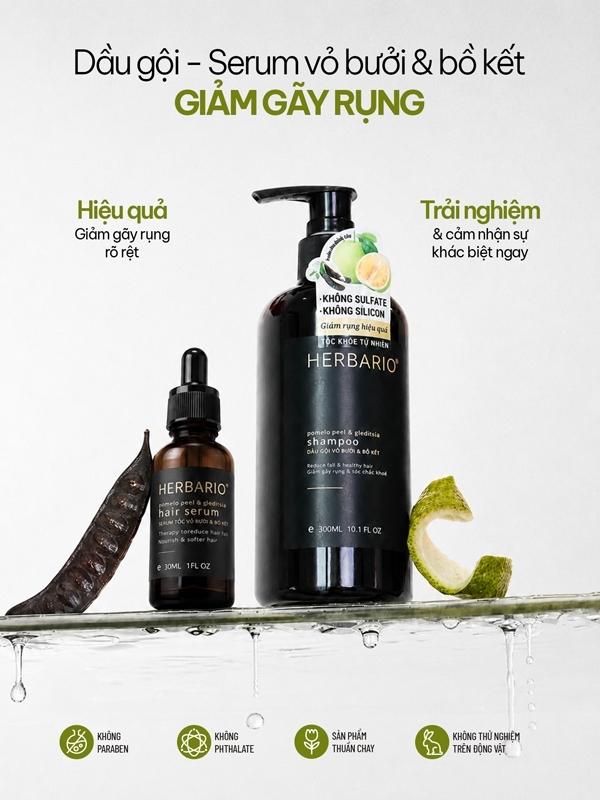 combo dau goi serum vbbk herbario