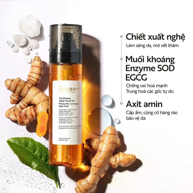 Xịt khoáng nghệ Hưng Yên cocoon 130ml xit khoang nghe hung yen cocoon 130ml