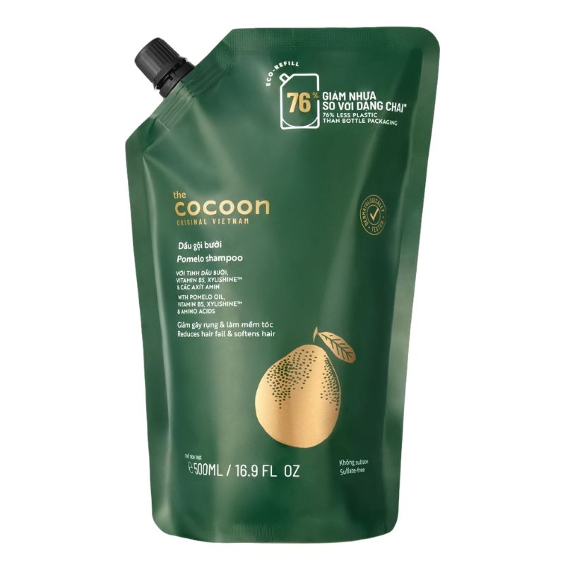 tui refill dau goi buoi pomelo cocoon 500ml