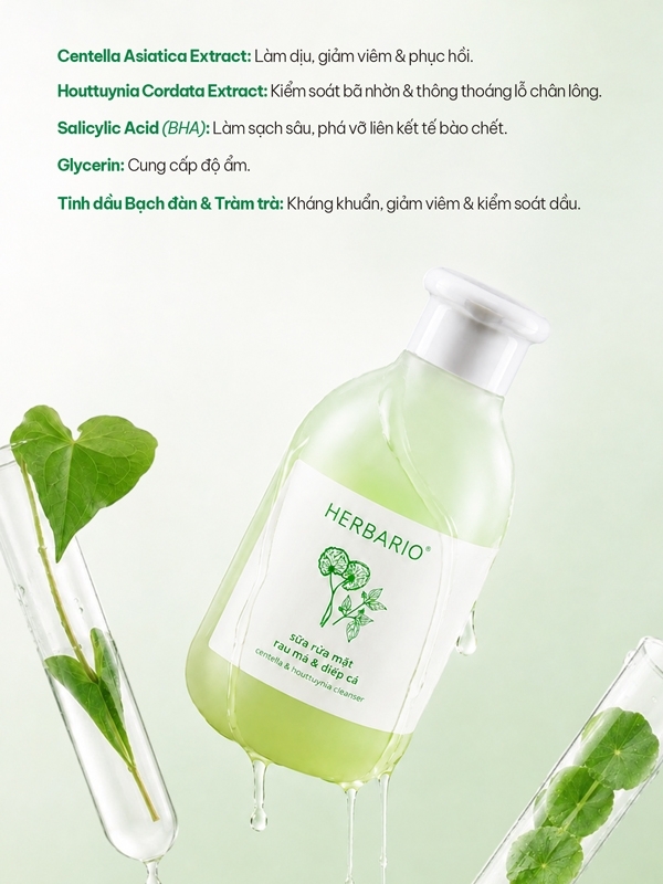 Sữa rửa mặt rau má & diếp cá Sữa rửa mặt rau má & diếp cá