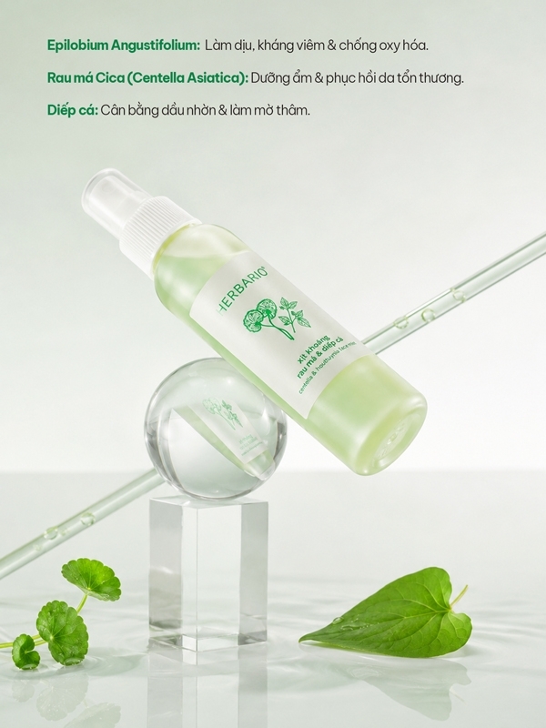 Xịt khoáng rau má và diếp cá Herbario 100ml Xịt khoáng rau má và diếp cá Herbario 100ml