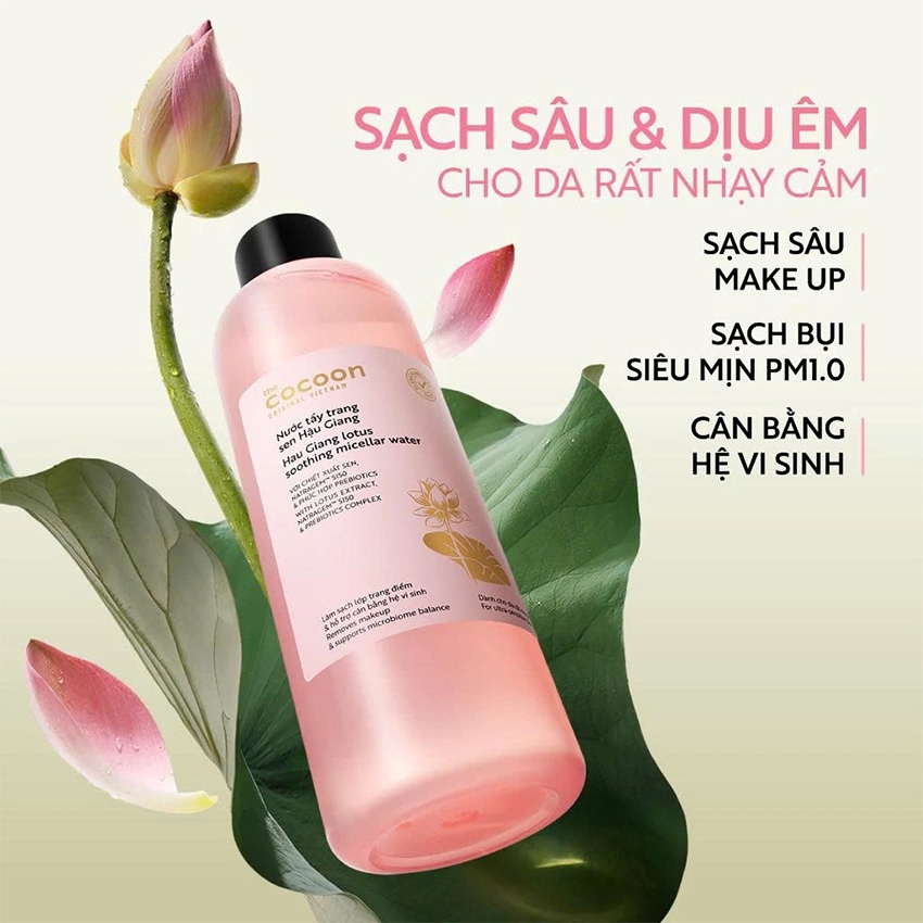 Nước tẩy trang sen Hậu Giang Cocoon 1000ml thuần chay Nước tẩy trang sen Hậu Giang Cocoon 1000ml thuần chay