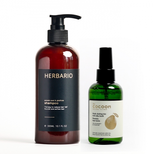 Bộ Dầu Gội Bưởi & Bồ Kết 300ml + Xịt dưỡng tóc Pomelo 140ml