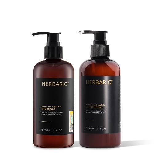 Bộ đôi Dầu Gội 300ml + Dầu Xả vỏ bưởi & Bồ Kết Herbario 300ml