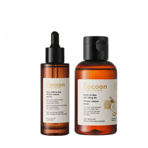 Combo Nước bí đao cân bằng da (Winter melon toner) Cocoon 140ml + Tinh chất bí đao cocoon 70ml
