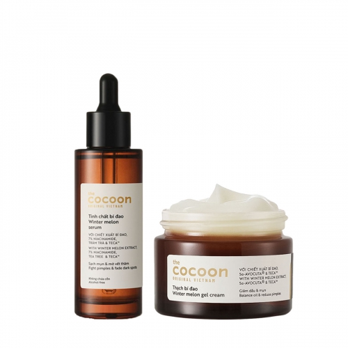 Combo Tinh chất bí đao Cocoon 70ml + Thạch Bí Đao Cocoon cấp ẩm và ngừa mụn 30ml