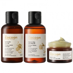 Bộ 3 chăm sóc da dầu mụn Cocoon: Gel rửa mặt bí đao 140ml + Toner bí đao 140ml + Mặt nạ bí đao 30ml