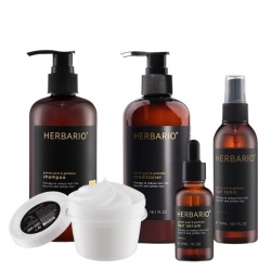 Bộ 5 chăm sóc tóc bồ kết & vỏ bưởi Herbario: Dầu gội 300ml + Kem ủ tóc 200ml + Dầu xả 300ml + Serum 30ml + Xịt dưỡng 100ml