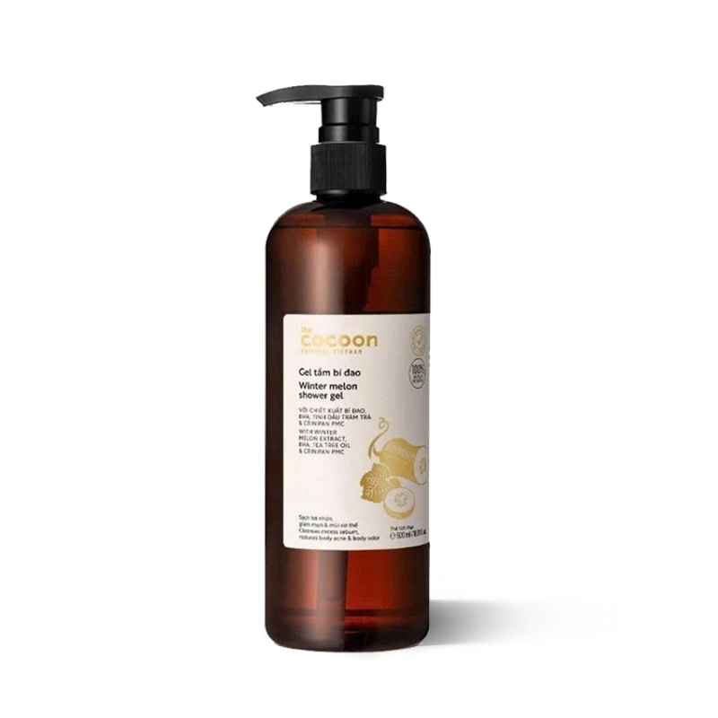 Gel tắm bí đao Cocoon 500ml thuần chay sạch bã nhờn, giảm mụn và mùi cơ thể