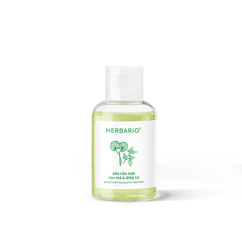 Mini size - Sữa rửa mặt Rau má & Diếp cá Herbario 50ml thuần chay