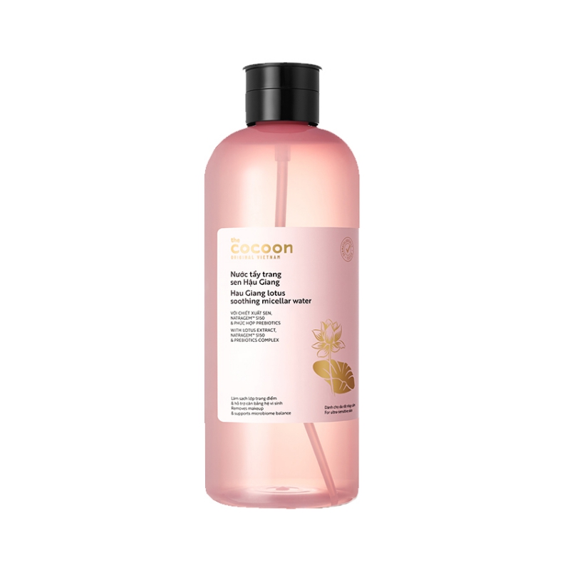 Supersize - Nước tẩy trang sen Hậu Giang Cocoon 1000ml dịu êm, sạch bụi siêu mịn