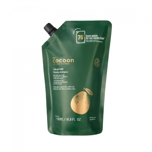 Túi Refill Dầu gội bưởi Cocoon giúp giảm gãy rụng, làm mềm tóc 500ml thuần chay